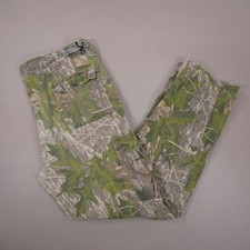 Vintage Mossy Oak Shadow Leaf Camo Cargo Pants Mens Large 36X32 USA Distress