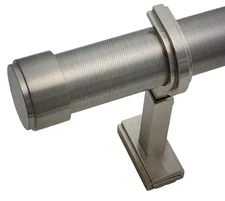 BlastHome, Non Adjustable, Single, Curtain Rod, 1 ¼”, 11 ft, Brushed Nickel