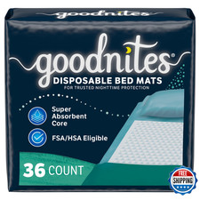 Goodnites Disposable Bed Pads/Bed Mats For Bedwetting 2.4 X 2.8 Ft 36 Ct 4
