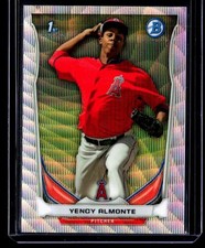 1-2014 Bowman Chrome Silver Wave Refractor Yency Almonte Angels 07/25 #BCP93