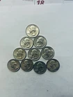 1964Uncirculated Washington Quarters Lot of 10 Coins
