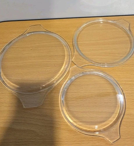 Vintage Pyrex Casserole Lid Replacements 470-C 474-C 475-C Lot of 3