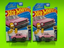 Hot Wheels The Simpsons Family Car Screen Time 3/10 Pearl Pink 2026 Lot of 2