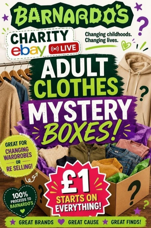 Barnardos Charity Adult Size Resale Clothing Mystery Boxes £1 Starts