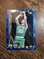 Sam Hauser Blue Wave Refractor  #50 /150   2025-26 Topps Chrome  Celtics