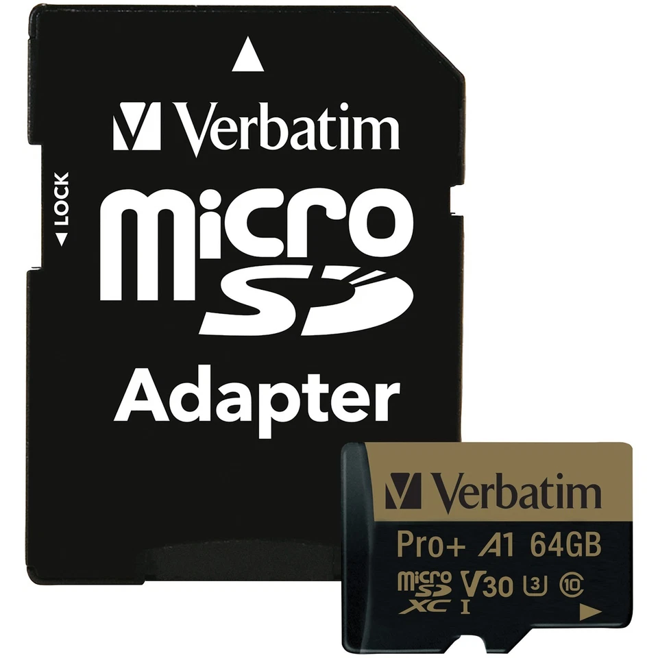 VERBATIM® 64 GB Pro Plus 666X microSDXC Memory Card with Adapter - Image 2 of 3