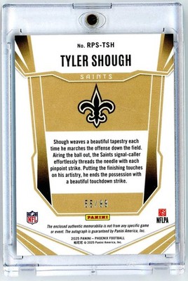 2025 Panini Phoenix Tyler Shough #RPSTSH 99 Red RPA Auto Rookie RC