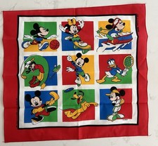 NEW Vintage Hav-A-Hank Disney Mickey Mouse Bandana Handkerchief Sports USA