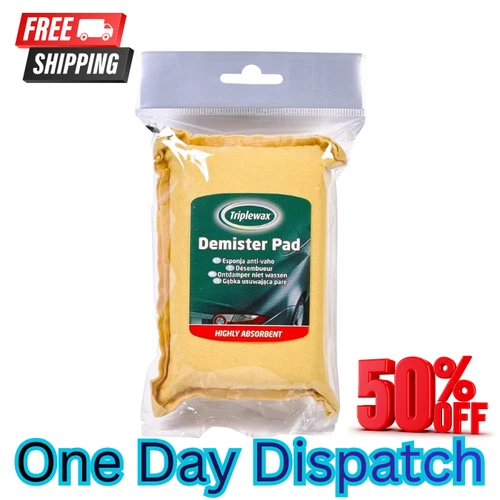 Triplewax Car Windscreen Mirror Window Synthetic Chamois Demist Demister Pad