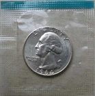 NICE US 1964 WASHINGTON HEAD 90% SILVER QUARTER COIN - SEALED (KM# 164)