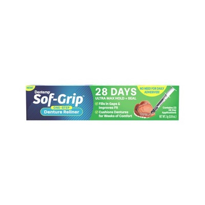 Dentemp Sof-Grip 1-Step Denture Care - 5g (1 Pack) Pack of 1, Clear
