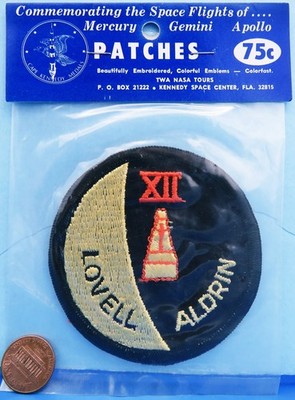 NASA PATCH '70s vtg Gemini 12 Cape Kennedy Medals TWA Tours Space Center MIB