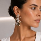 PIERRE CARDIN - 1985 White & Gold Bead Fringe Single Earring