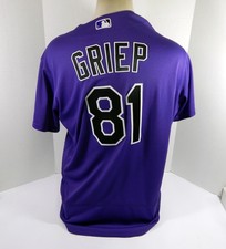 2022 Colorado Rockies Nate Griep #81 Game Issued Pos Used Purple Jersey 48 885