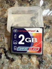 Dane-Elec 2GB Compact Flash CF Memory Card with Plastic Storage Case