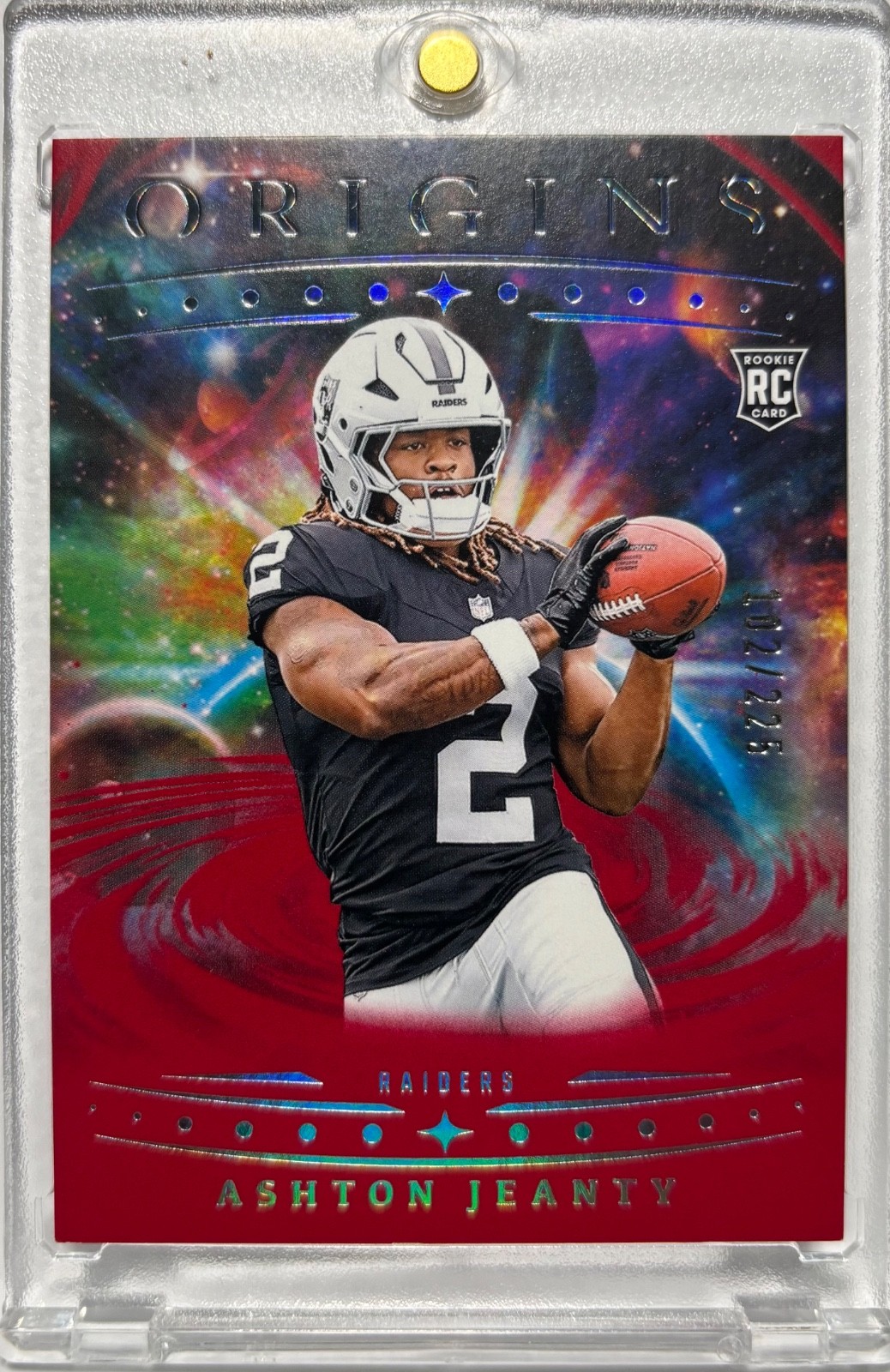 2025 Panini Origins Ashton Jeanty #139 Red Rookie RC Las Vegas Raiders 089/225