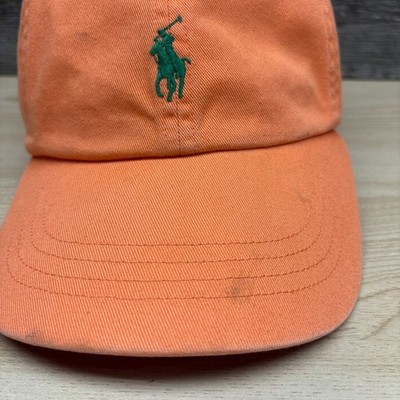 Polo Ralph Lauren Hat Cap Strap Back Orange Green Pony Logo