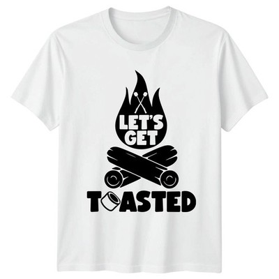 Lets Get Toasted T-Shirt Lagerfeuer Humor Camping Geburtstag Geschenk für Sie und Ihn