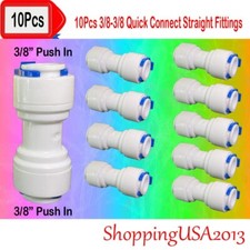 10 x 3/8"-3/8" Quick Connect Straight Connector Fittings RO Water Filter Kitchen