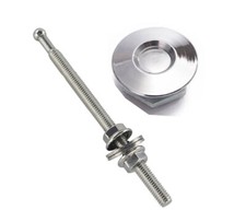 Quick Latch Mini Latch Dzus Fastener 1.25" (32mm) x 100mm Stud, Billet - Silver