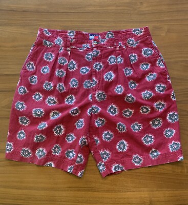 Vintage Tommy Hilfiger Shorts Men 38 Linen Blend Red Lightweight Island Firework