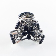 USA Metal HAIR CLAW Clip Rhinestone Crystal Hairpin Elegant Vintage Black 28
