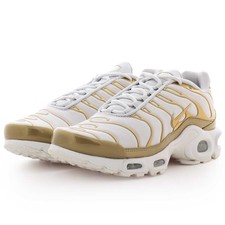 nike air max plus womens white and gold