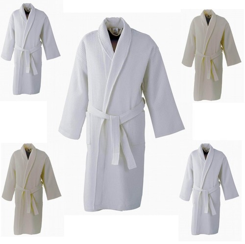 Robe de bain gaufre suprême femmes hommes hôtel ou robe de chambre 100 % coton - Photo 1/37