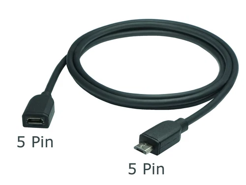 1m micro USB Verlängerungskabel (5 pin), voll beschaltet, doppelt geschirmt