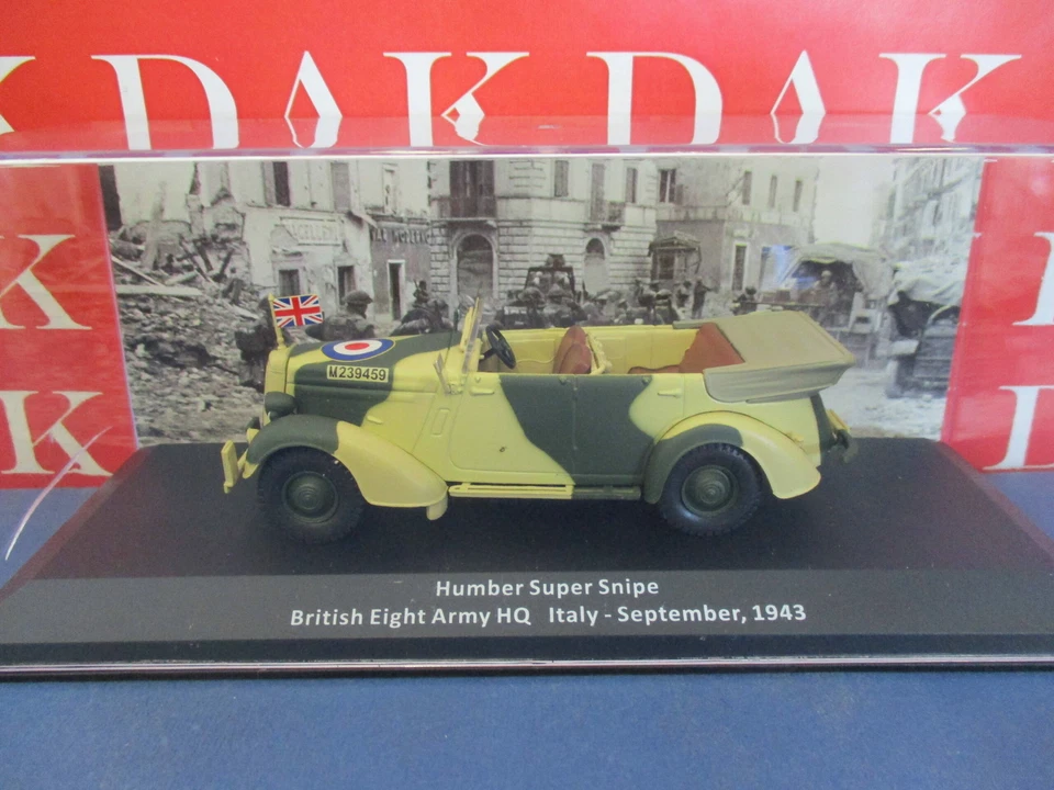 Die cast 1/43 Modellino Auto Humber Super Snipe British 8th Army HQ Italy 1943 - Immagine 4 di 4