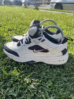 Nike Mens Athletic Shoes White Black Low Top Lace Up Round Toe Sneakers 