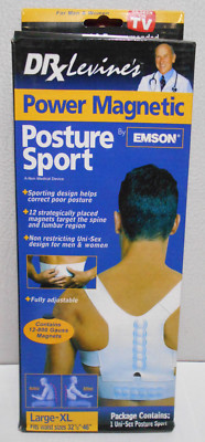 DrX Levine's Power Magnetic Posture Support Size L-XL Emson, Unisex COLOR -White