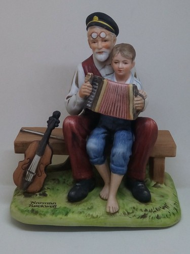 NORMAN ROCKWELL THE AMERICAN FAMILY "THE MUSIC LESSON" FIGURINE w/ BOX Year 1980 - Picture 2 of 12