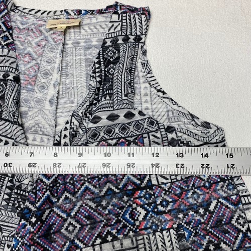 Self Esteem Womens Vest sz S Blue Aztec Open Lightweight Lace Lined Hi Low Hem - Picture 4 of 24