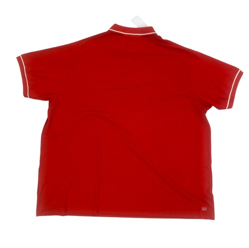 NEW Lacoste Sport Big & Tall Ultra Dry Mens Short Sleeve Polo Shirt Red White - Picture 2 of 10