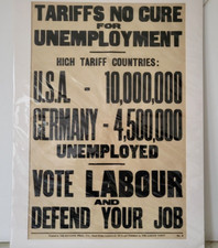 RARE 1935 LABOUR PARTY GENERAL ELECTION CAMPAIGN POSTER - EXCELLENT CONDITION