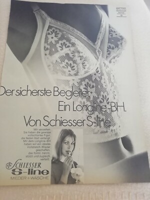 Orig. Werbung Longline BH Schiesser 1972 Spitze sexy Dessous