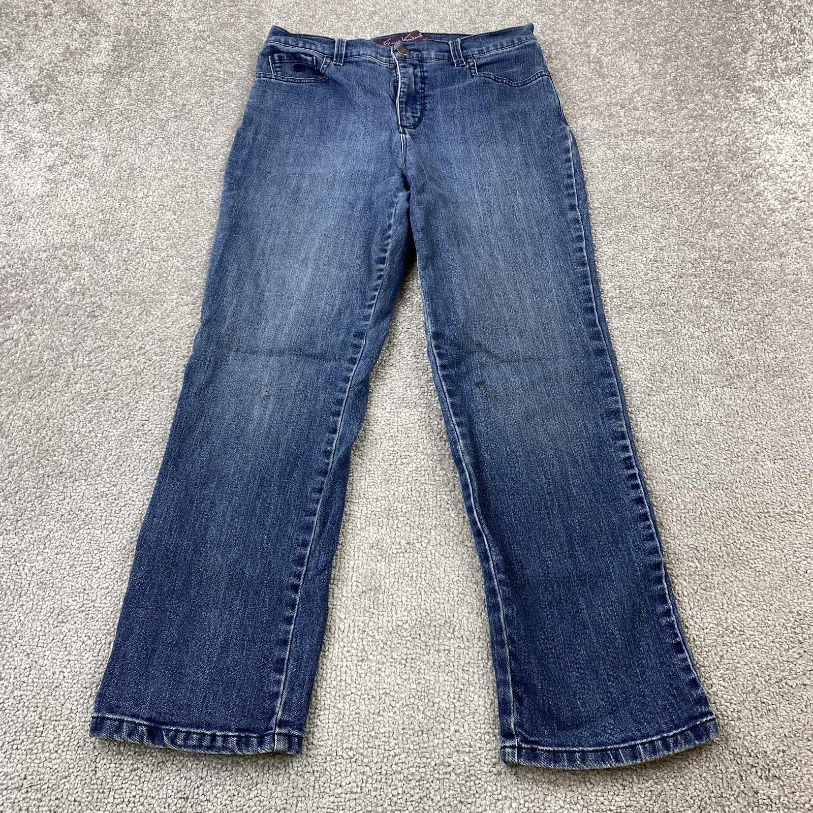 Gloria Vanderbilt Amanda Women’s Straight Stretch Jeans Size 6P Blue Denim