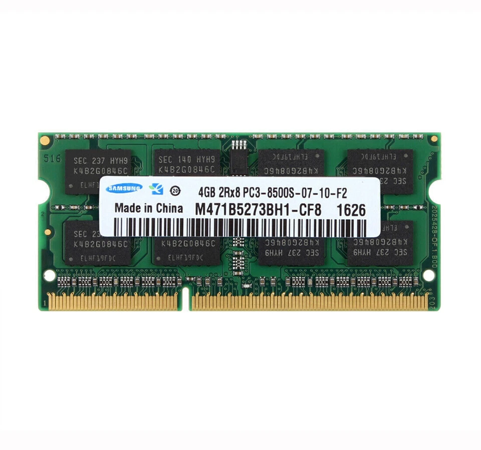 Samsung 4pcs 4GB 2RX8 DDR3 1066MHz PC3-8500S 204PIN SODIMM Laptop RAM Memory @DD - Image 2 of 4