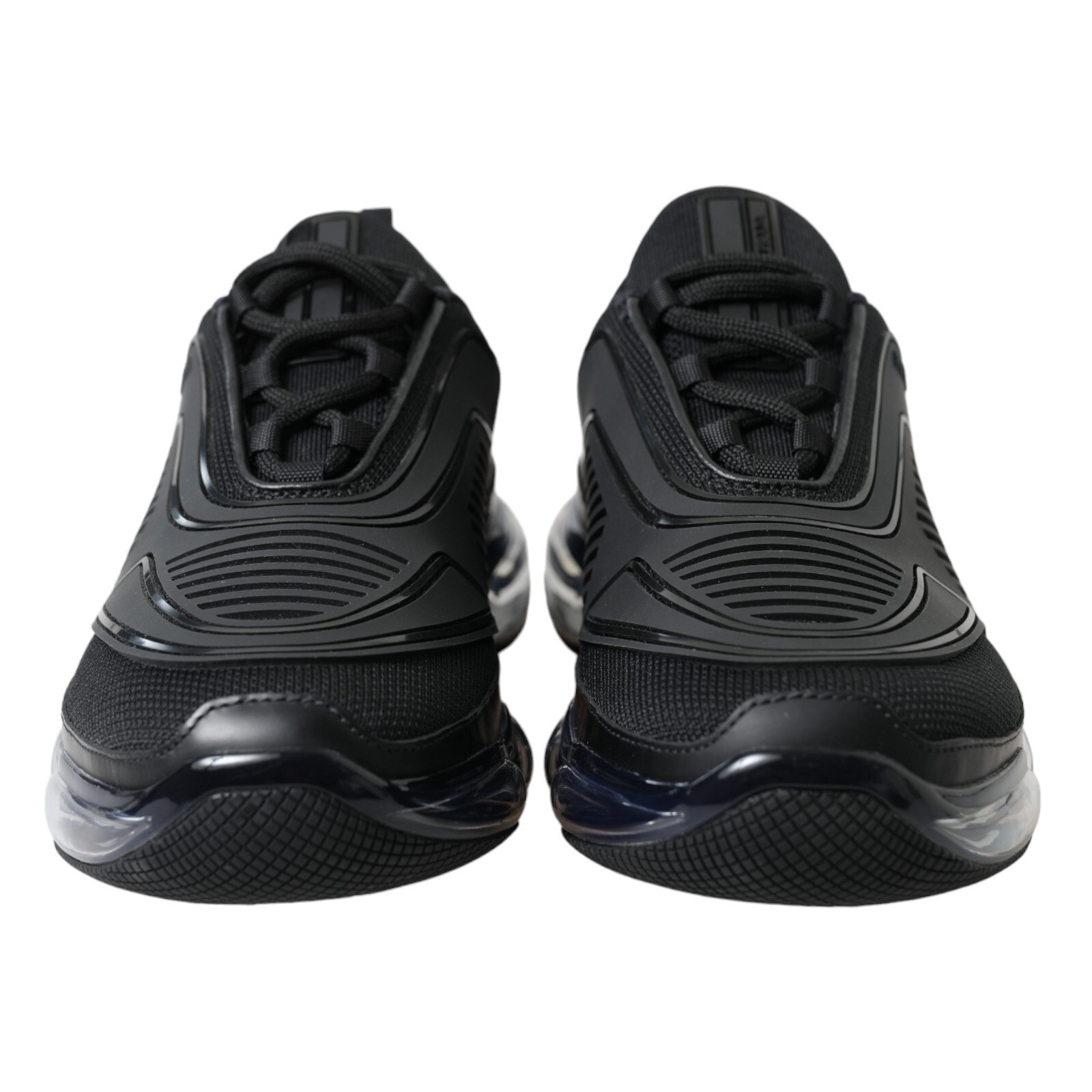 Туфли PRADA черные вязаные слипоны на резинке кроссовки с низким берцем EU405 US75 190490₽