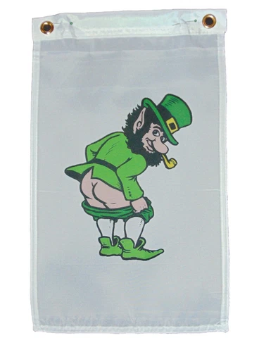 Mooning Leprechaun Saint Patrick's Day Garden Flag 12 X 18 Inches Two Grommets