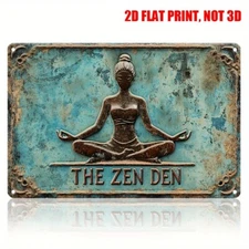 Meditation Yoga Tin Metal Sign Retro Office Wall Home Decor Yoga Studio 8"x12"