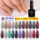 Anfillesan Reflective Glitter Nail LED UV Gel Polish High Density Silver Black