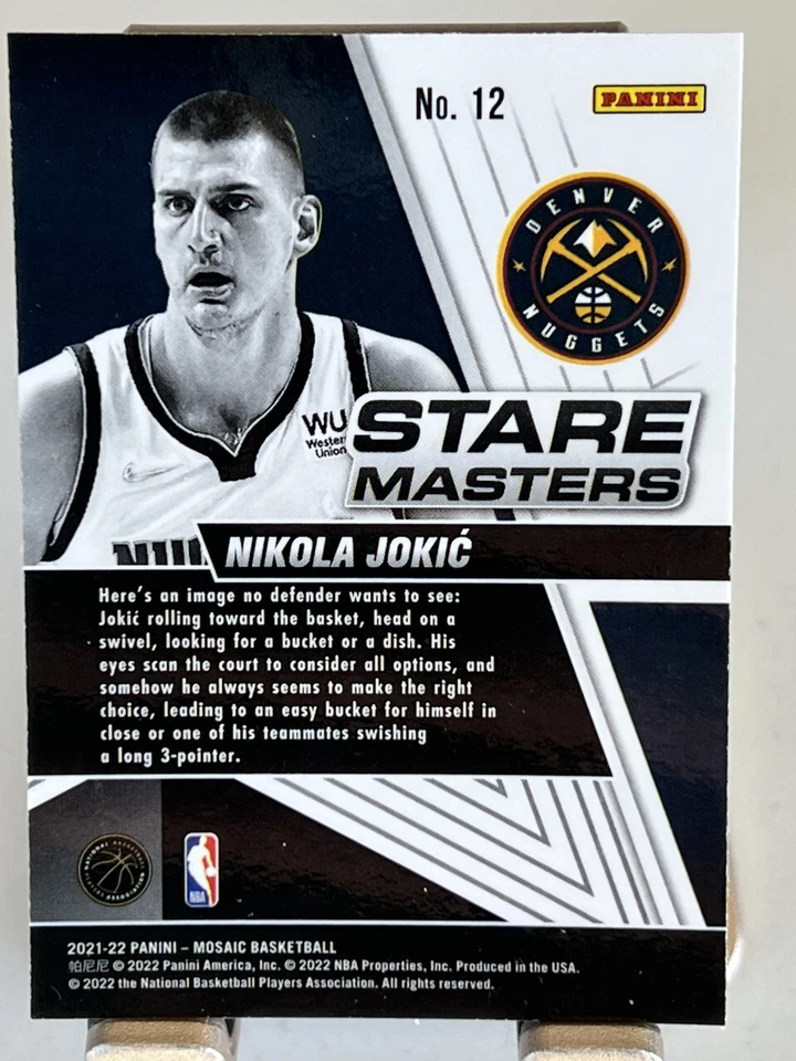 2021-22 Mosaic Basketball Stare Masters #12 Nikola Jokic - Denver Nuggets - Image 2 of 2