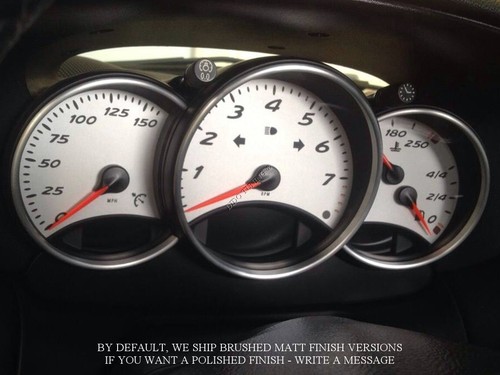 For Porsche Boxster 986 96-04 Brushed Aluminum Dashboard Trim dash Rings 3pieces - Picture 8 of 9