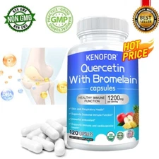 Quercetin 600 mg with Bromelain & Zinc - Natural Immune Support Supplement