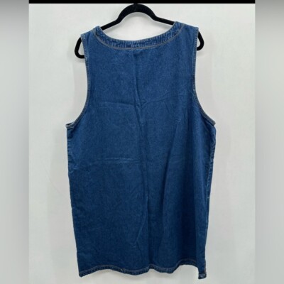 J.L.N.Y. VINTAGE plus size cotton denim embroidered sleeveless dress. 2X |  eBay