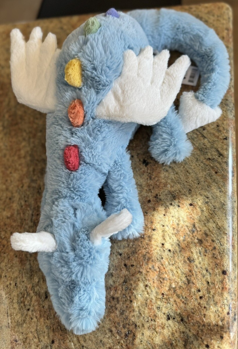 Jellycat Large Sky Dragon Blue Rainbow Soft Plush Toy New With