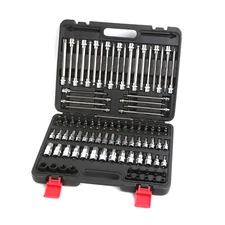 107pcs 1/4" 3/8" 1/2" Drive Bit Socket Set, SAE & Metric Torx Hex Bit Tools Set