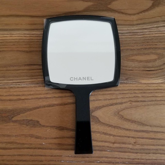 CHANEL CC Logo Black Handheld Mirror in Box New eBay